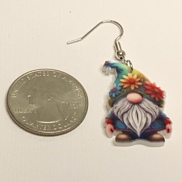Gnome Earring, Dwarf Earring, Elf Earring, Flower Earring, Boho Earring, Gift - Picture 3 of 4